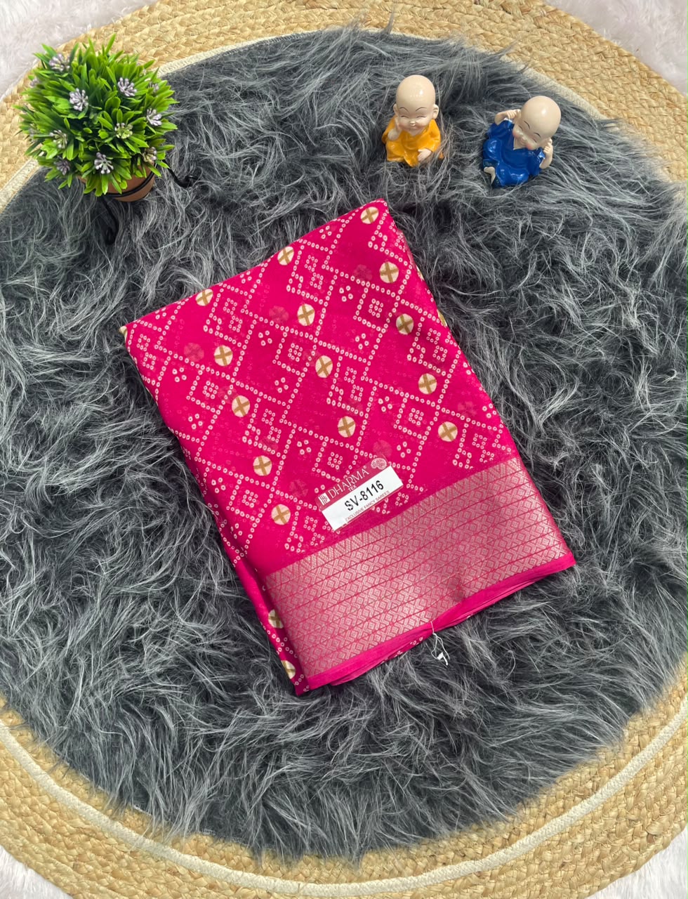 SV-8116 MAL COTTON FABRIC SAREE WITH RICH PALLU DESIGN WITH BEAUTIFUL PRINT WITH BLOUSE