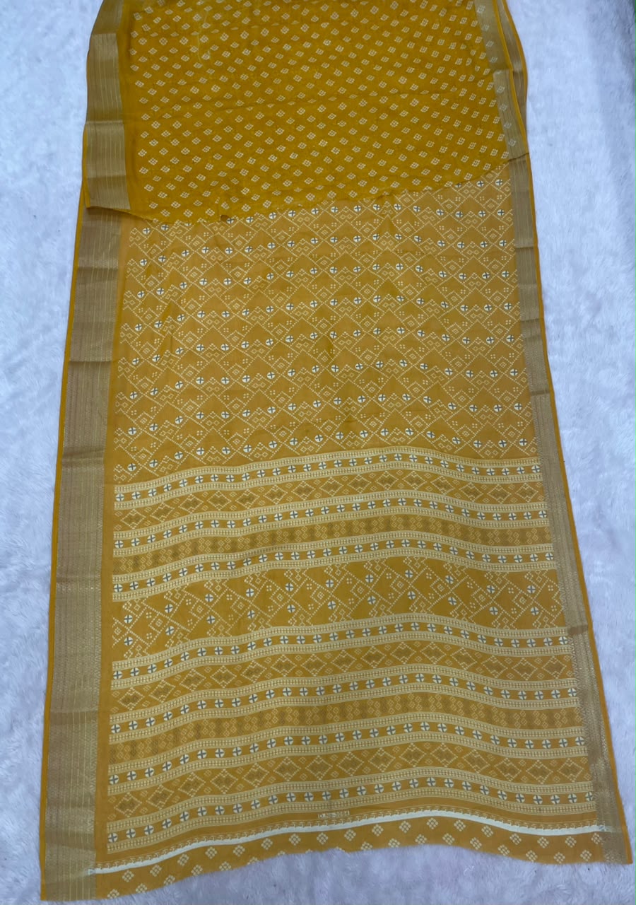 SV-8116 MAL COTTON FABRIC SAREE WITH RICH PALLU DESIGN WITH BEAUTIFUL PRINT WITH BLOUSE