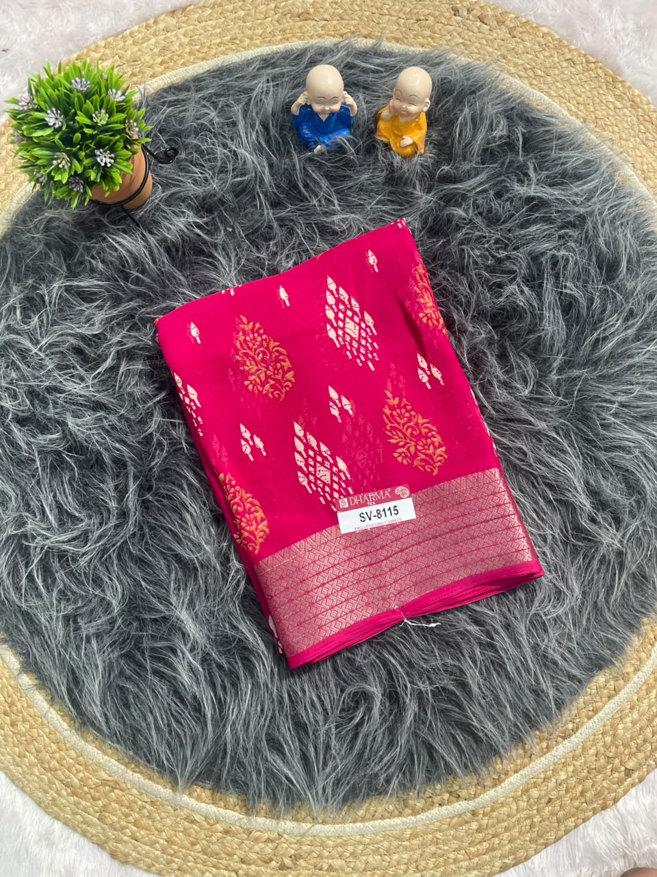 SV-8115 MAL COTTON FABRIC SAREE WITH RICH PALLU DESIGN WITH BEAUTIFUL PRINT WITH BLOUSE