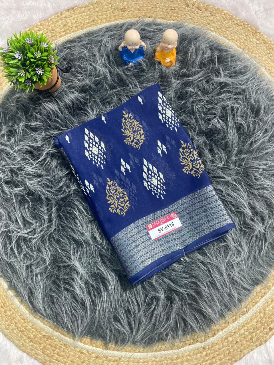 SV-8115 MAL COTTON FABRIC SAREE WITH RICH PALLU DESIGN WITH BEAUTIFUL PRINT WITH BLOUSE