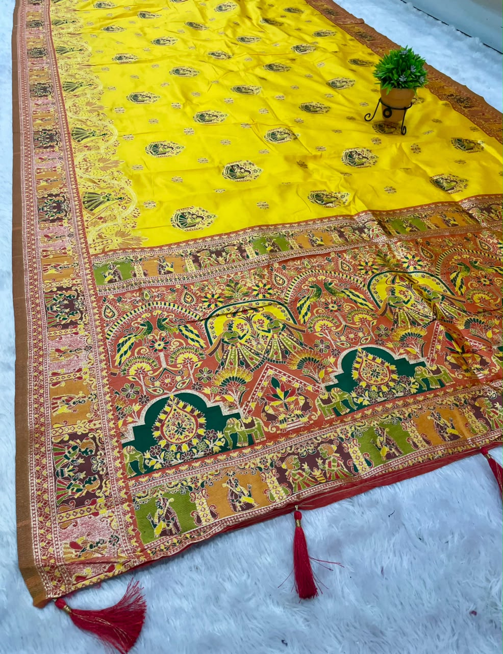 AJ-SARITA SOFT SILK FABRIC SAREE WITH BEAUTIFUL RICH PALLU DESIGN WITH BEAUTIFUL POSITION PRINT WITH BEAUTIFUL JODA DESIGN WITH LATKAN  AND BUTTI BLOUSE