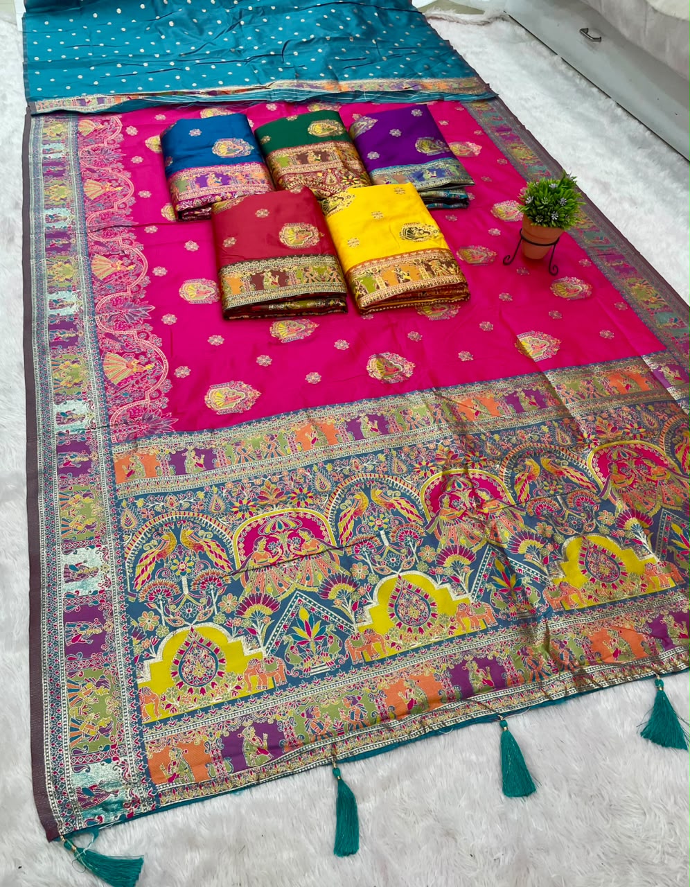 AJ-SARITA SOFT SILK FABRIC SAREE WITH BEAUTIFUL RICH PALLU DESIGN WITH BEAUTIFUL POSITION PRINT WITH BEAUTIFUL JODA DESIGN WITH LATKAN  AND BUTTI BLOUSE