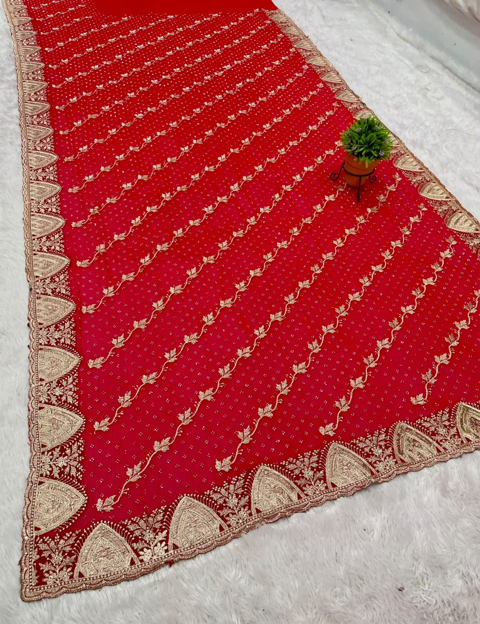 BS-KALASH-2 FANCY FABRIC SAREE EMBROIDERY WORK WITH SIROSKI WORK ALL OVER ON SAREE WITH HEAVY BLOUSE