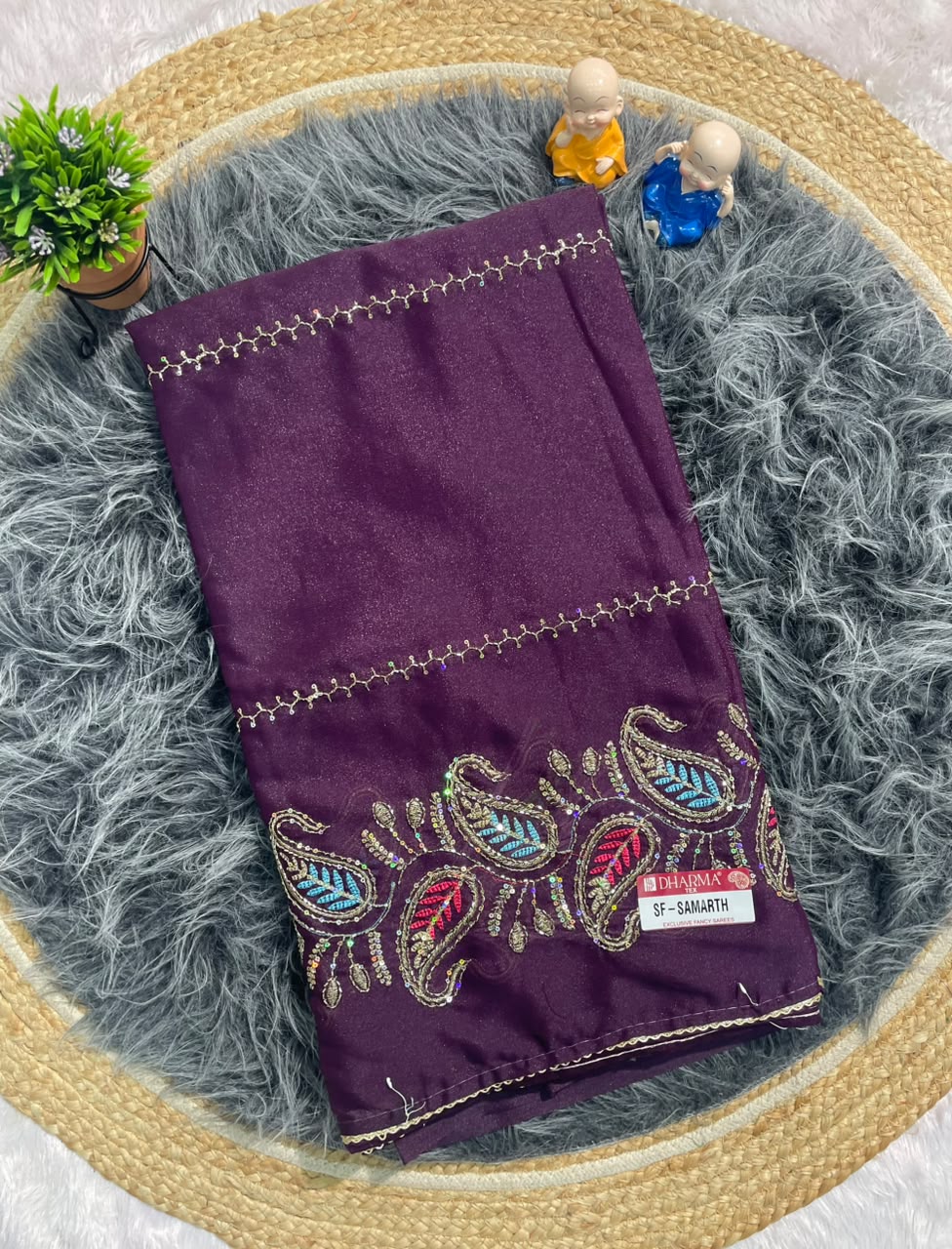 SF-SAMARTH STAR GEORGETTE FABRIC SAREE WITH EMBROIDERY WORK WITH HANDWORK WITH BLOUSE