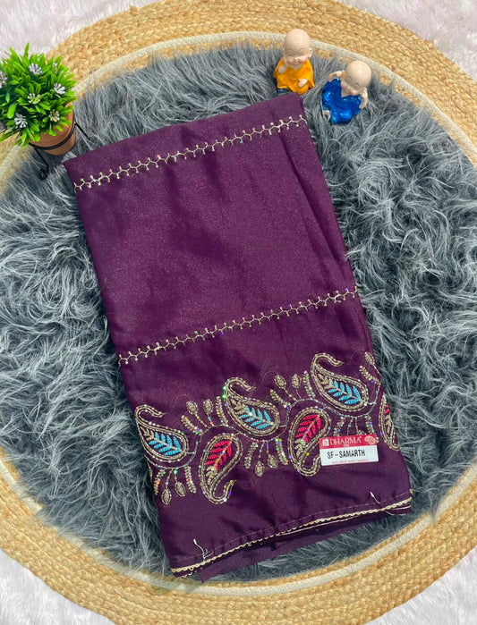 SF-SAMARTH STAR GEORGETTE FABRIC SAREE WITH EMBROIDERY WORK WITH HANDWORK WITH BLOUSE