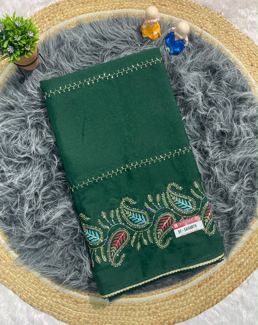 SF-SAMARTH STAR GEORGETTE FABRIC SAREE WITH EMBROIDERY WORK WITH HANDWORK WITH BLOUSE