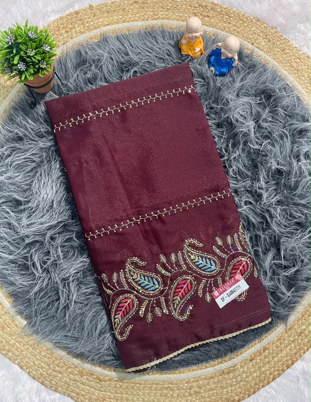 SF-SAMARTH STAR GEORGETTE FABRIC SAREE WITH EMBROIDERY WORK WITH HANDWORK WITH BLOUSE