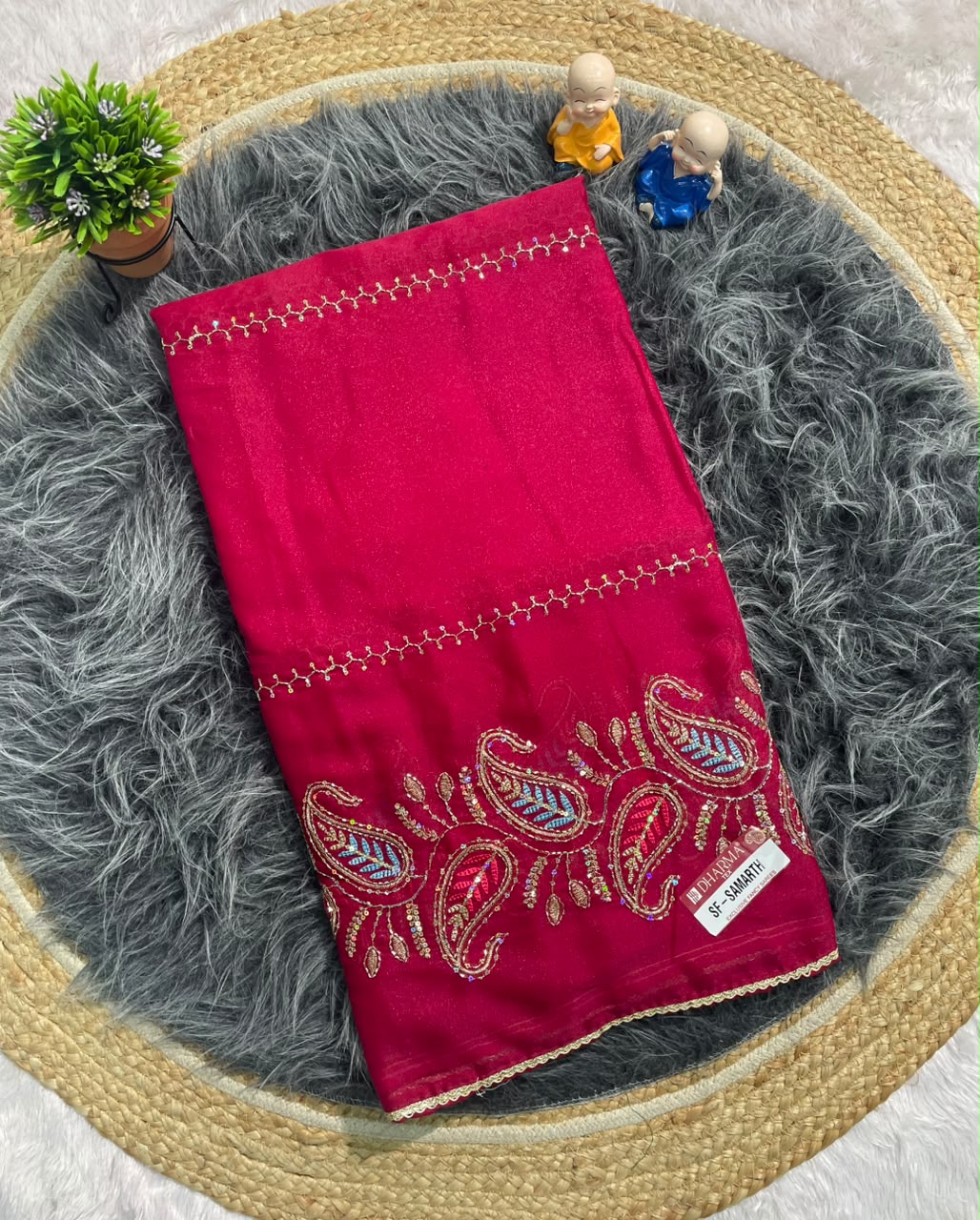 SF-SAMARTH STAR GEORGETTE FABRIC SAREE WITH EMBROIDERY WORK WITH HANDWORK WITH BLOUSE