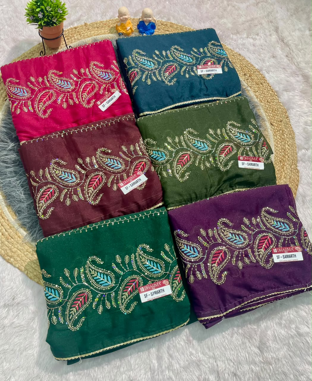 SF-SAMARTH STAR GEORGETTE FABRIC SAREE WITH EMBROIDERY WORK WITH HANDWORK WITH BLOUSE