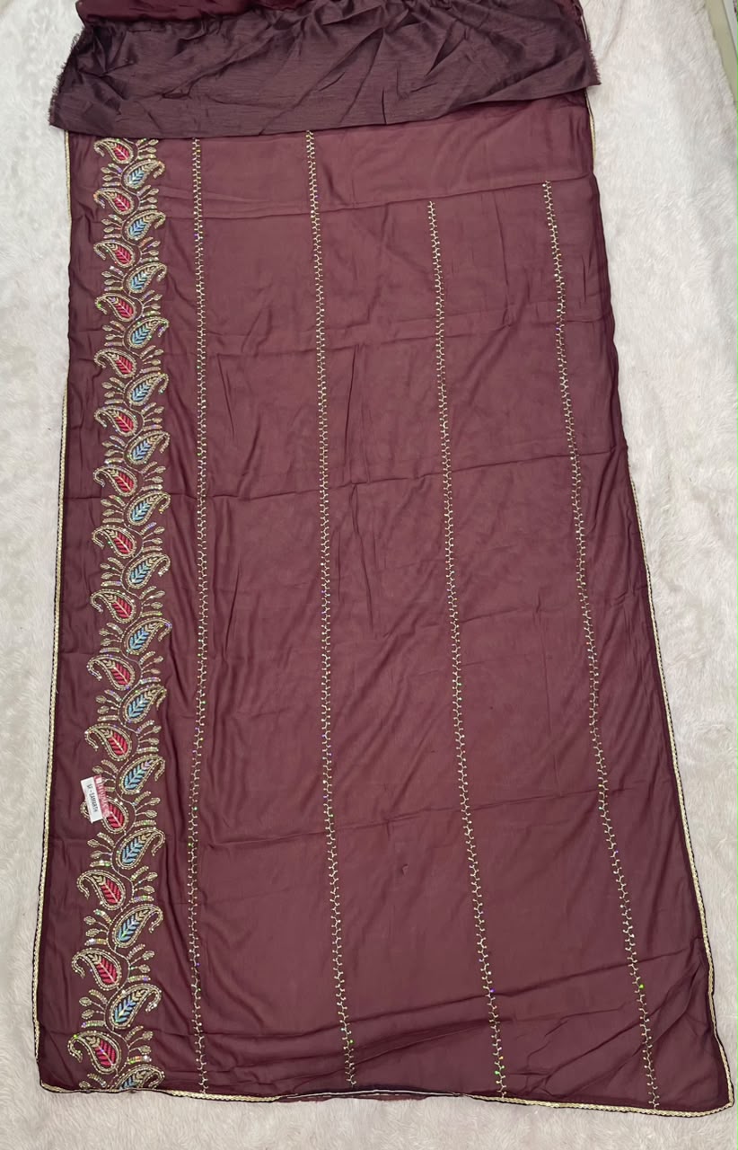 SF-SAMARTH STAR GEORGETTE FABRIC SAREE WITH EMBROIDERY WORK WITH HANDWORK WITH BLOUSE