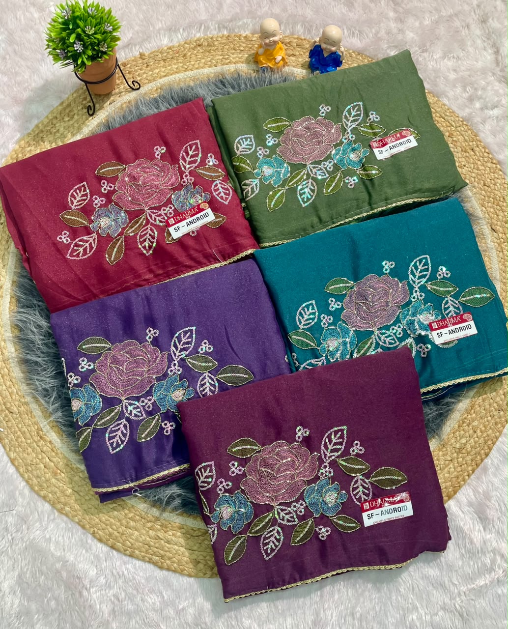 SF-ANDROID STAR GEORGETTE FABRIC SAREE WITH BEAUTIFUL FLORAL PRINT DESIGN WITH BLOUSE