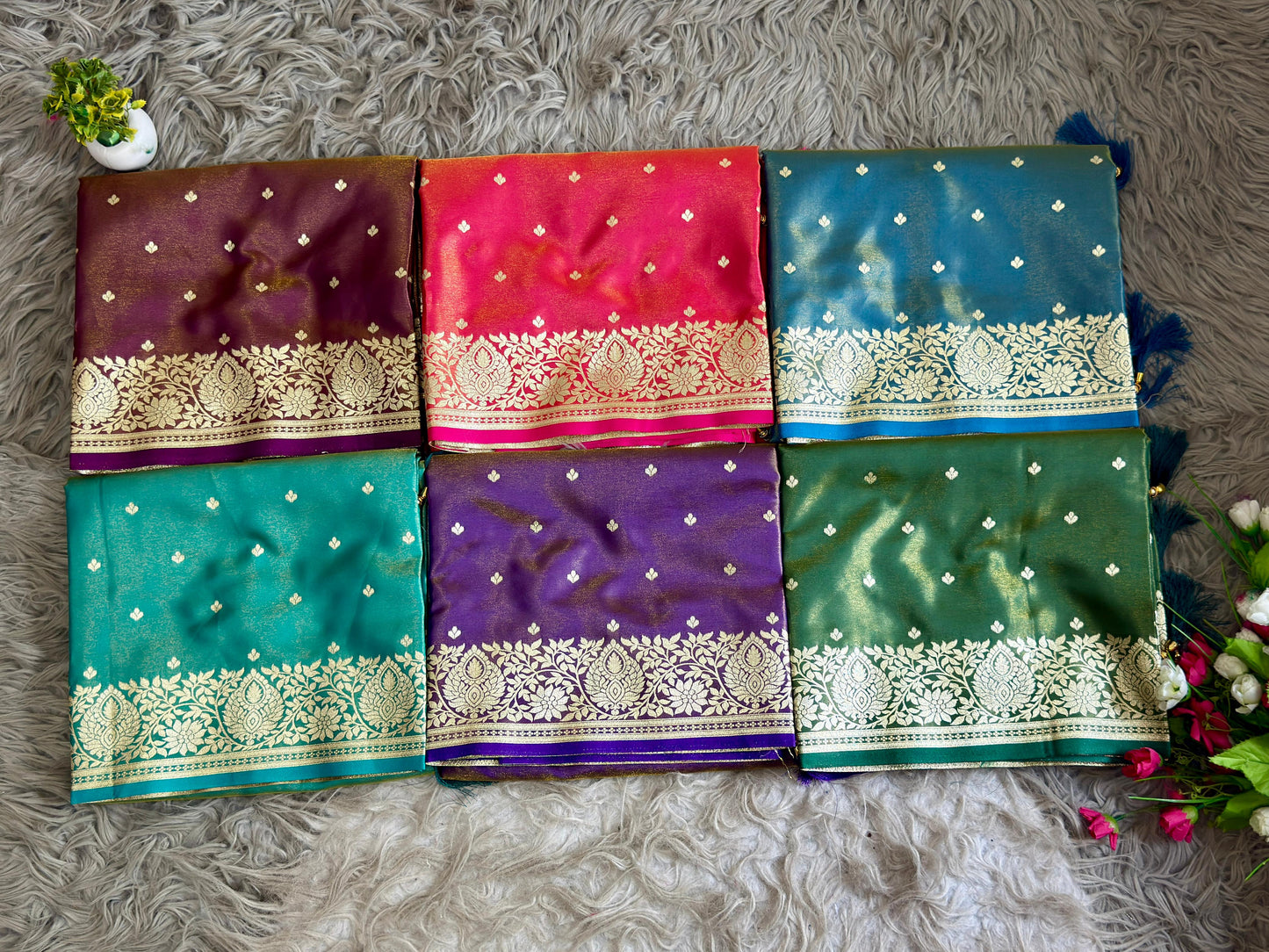 SA-5107 SOFT SILK FABRIC SAREE WITH RICH GOLD ZARI WEAVING WITH TRADITIONAL FLORAL & PEACOCK MOTIFS AND ALL OVER ZARI BUTTI WITH GRAND DESIGNER PALLU WITH HEAVY BANARASI GOLD ZARI BORDER