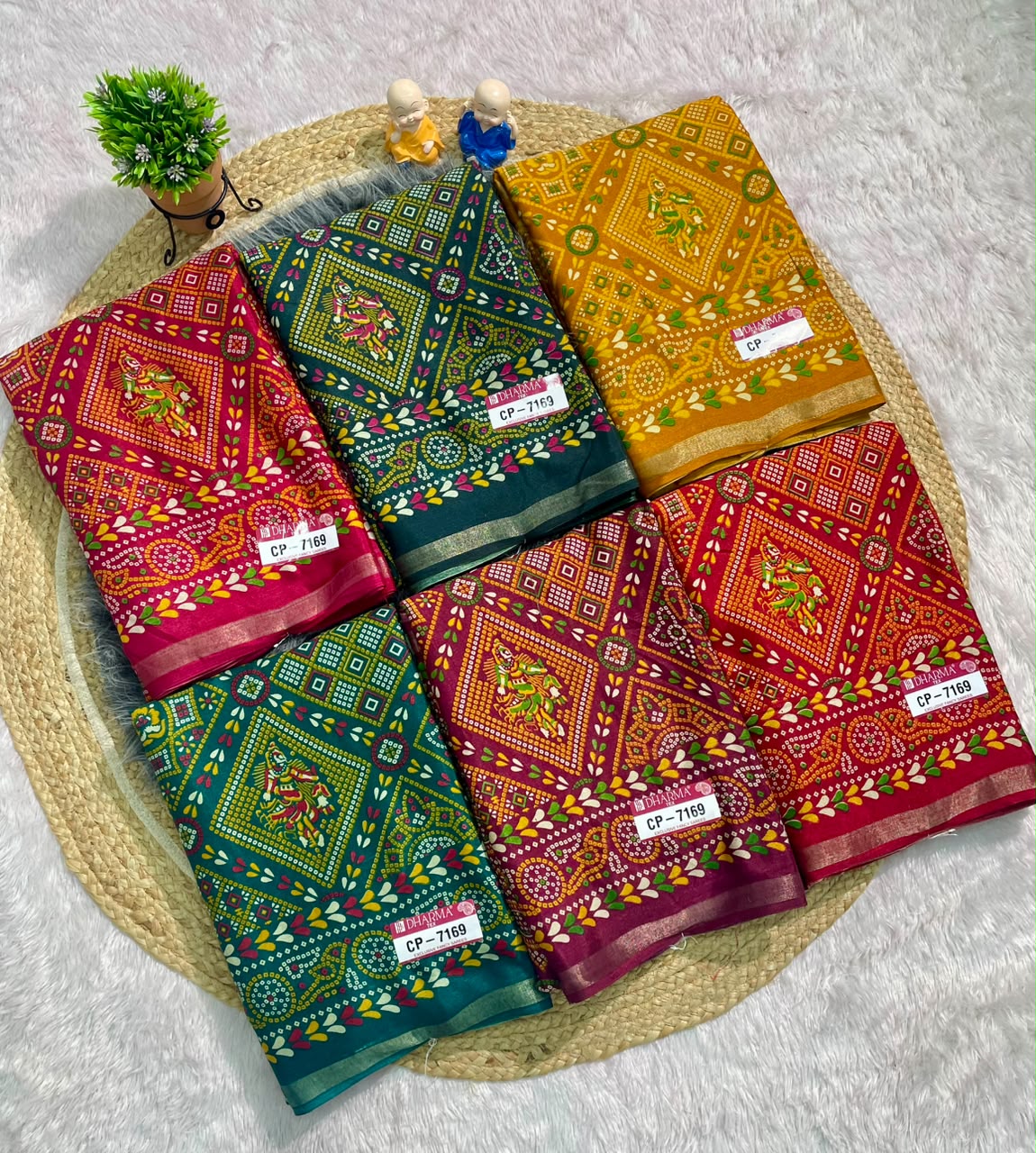 CP-7169 MAL COTTON FABRIC SAREE WITH BEAUTIFUL RICH PALLU DESIGN WITH HEAVY PRINT ON SAREE WITH BLOUSE