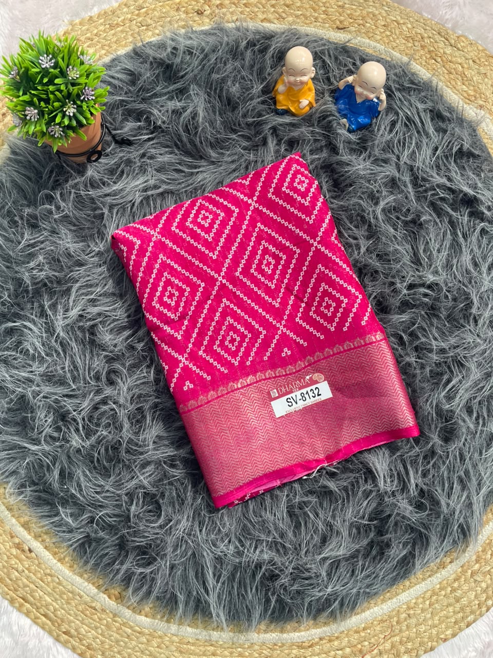 SV-8132 MAL COTTON FABRIC SAREE WITH BEAUTIFUL PRINT WITH RICH PALLU DESIGN WITH BLOUSE