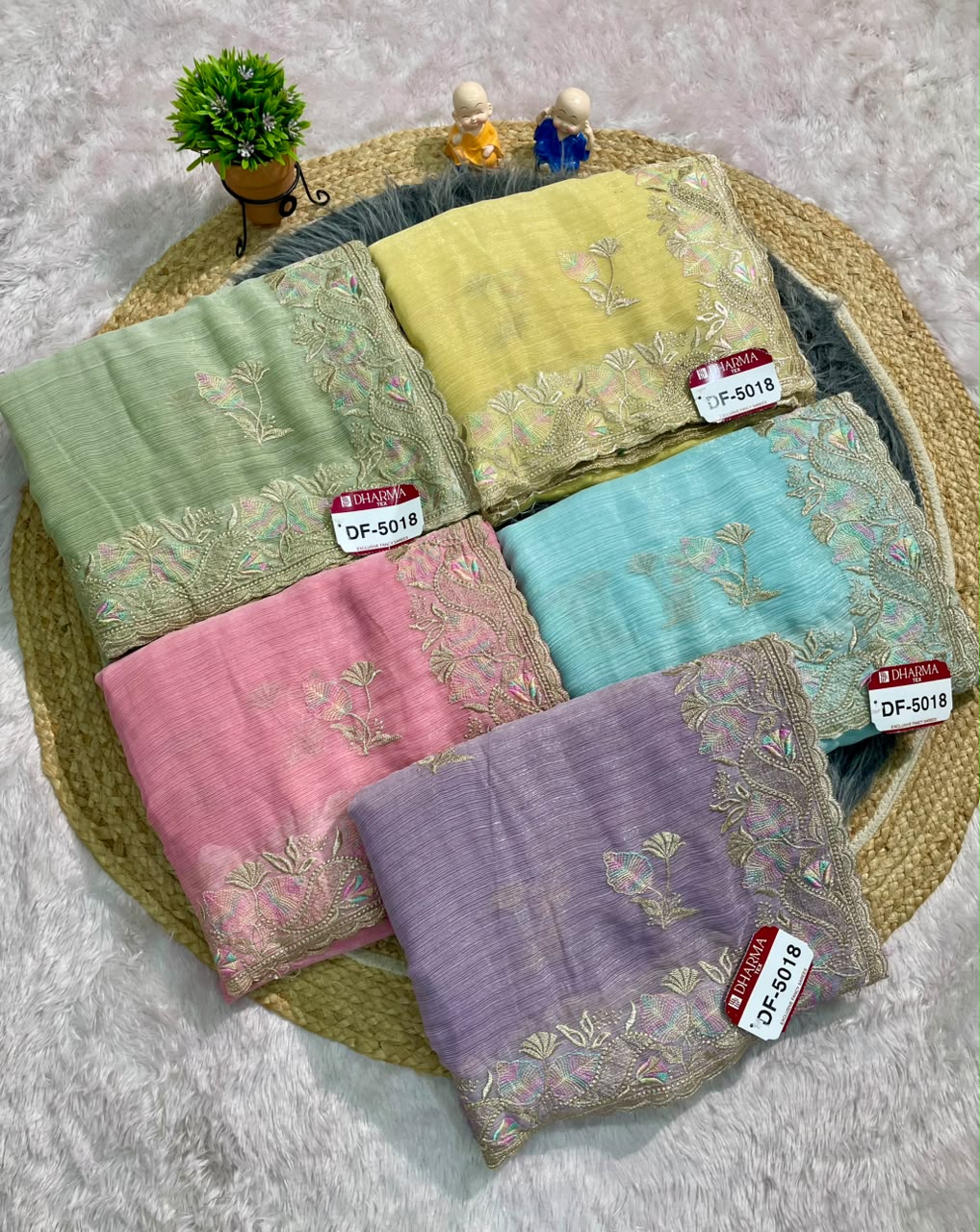 DF-5018 FANCY FABRIC SAREE WITH EMBROIDERY WORK WITH CUTWORK WITH BEAUTIFUL DESIGN WITH EMBROIDERY BLOUSE