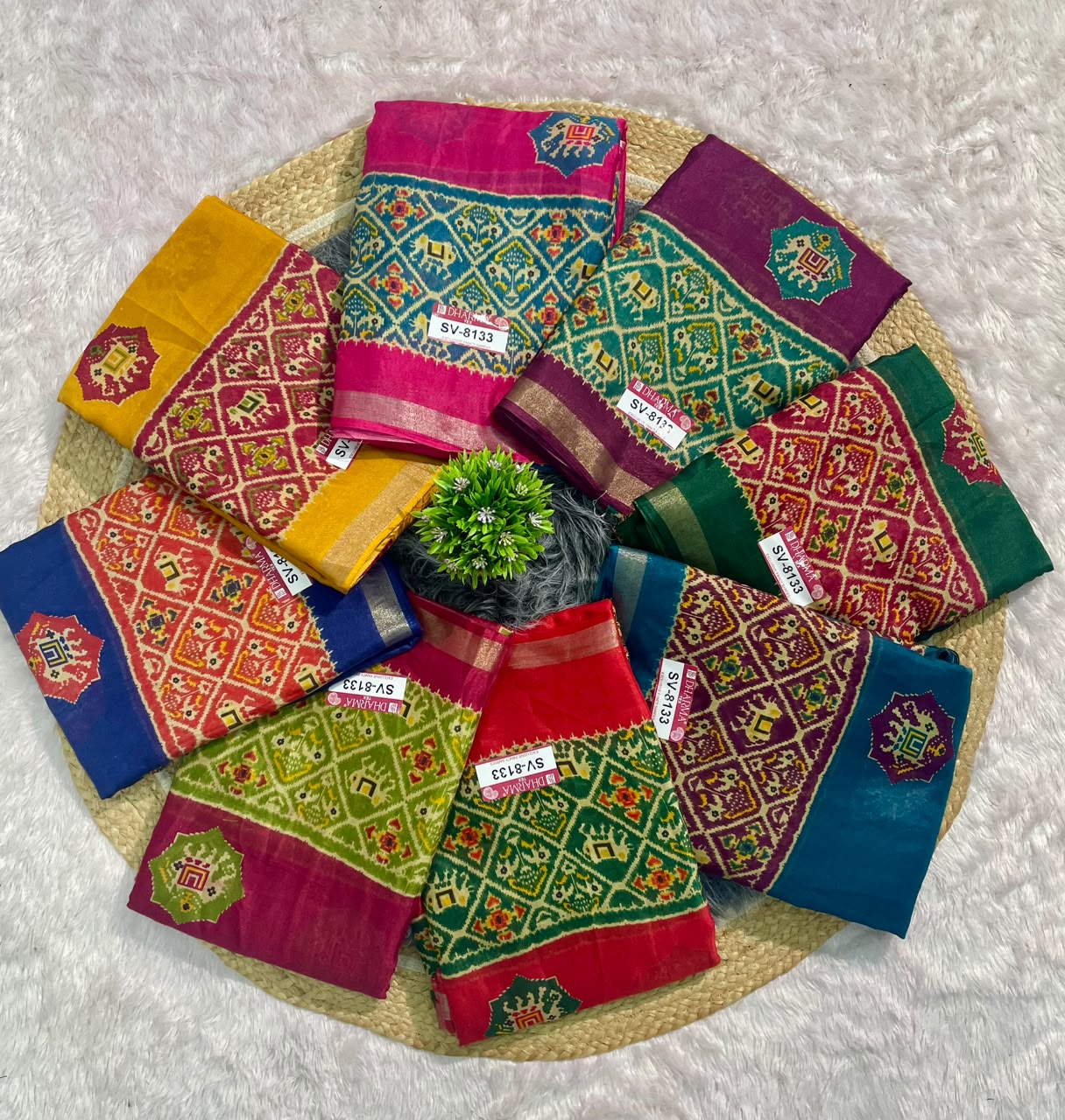 SV-8133 MAL COTTON FABRIC SAREE WITH RICH PALLU DESIGN WITH BEAUTIFUL PRINT WITH BLOUSE