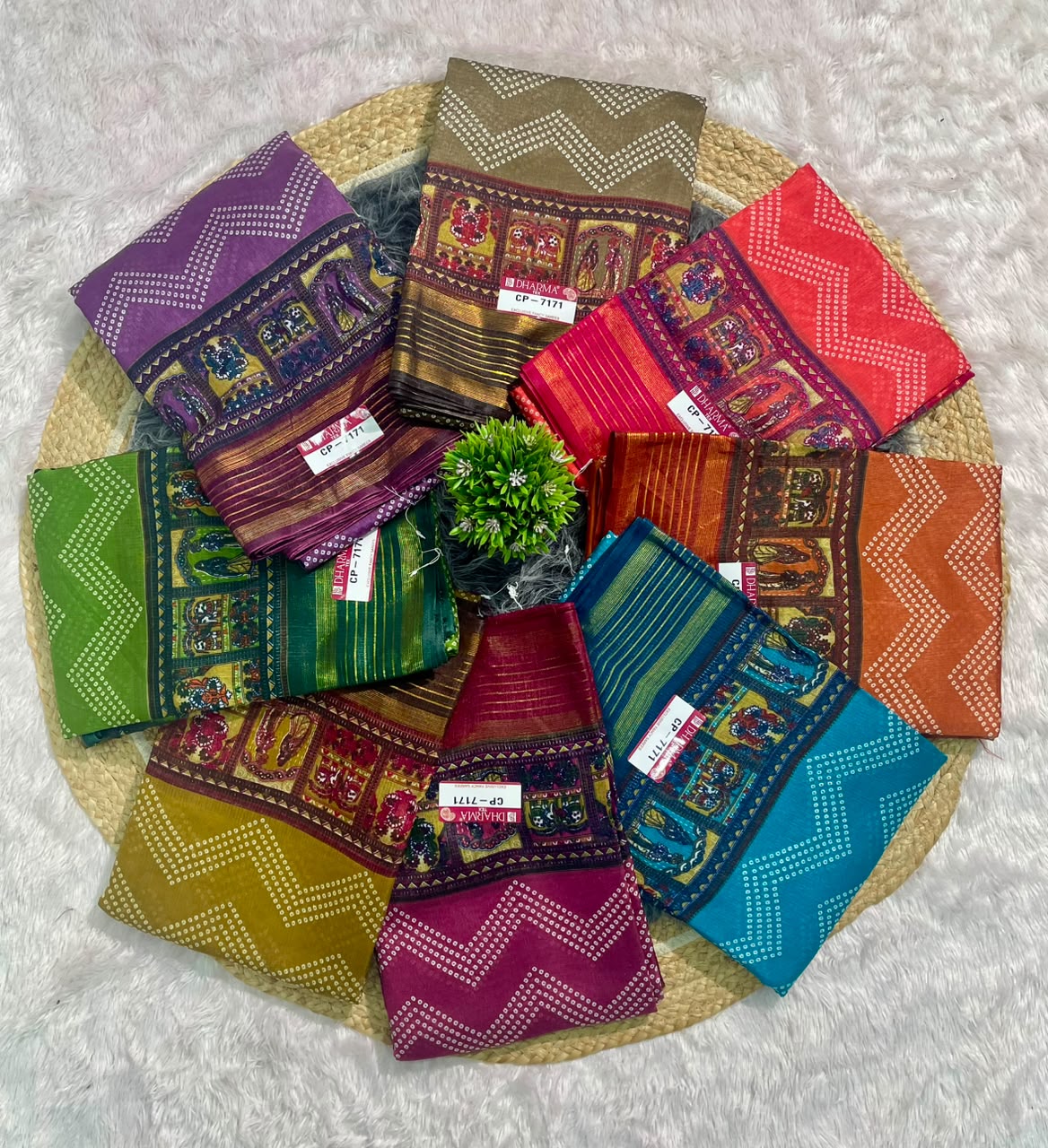 CP-7171 DOLA SAREE FABRIC SAREE WITH BEAUTIFUL PALLU WITH BEAUTIFUL JODA DESIGN WITH BLOUSE