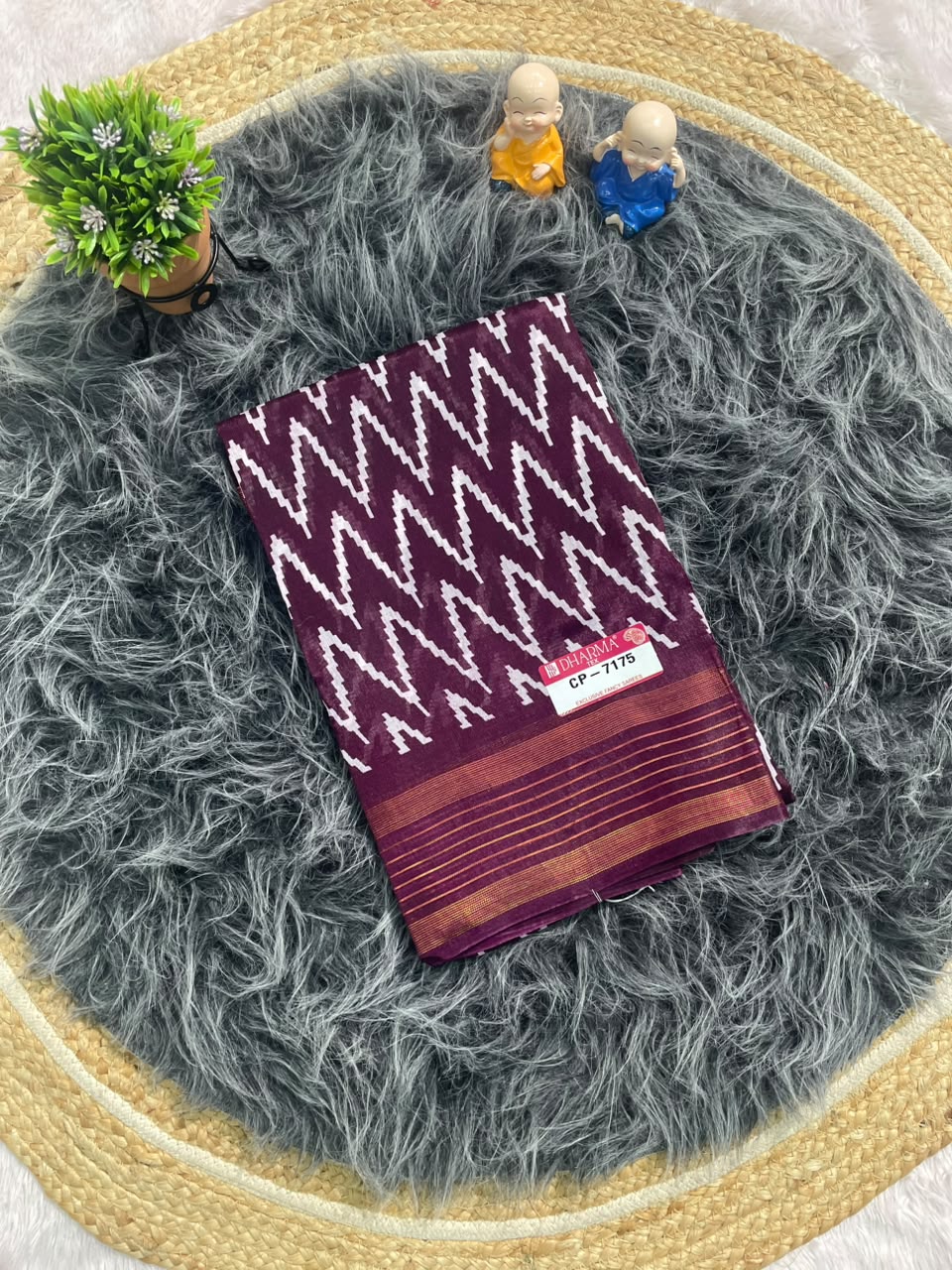 CP-7175 DOLA FABRIC SAREE WITH BEAUTIFUL PRINT WITH BLOUSE