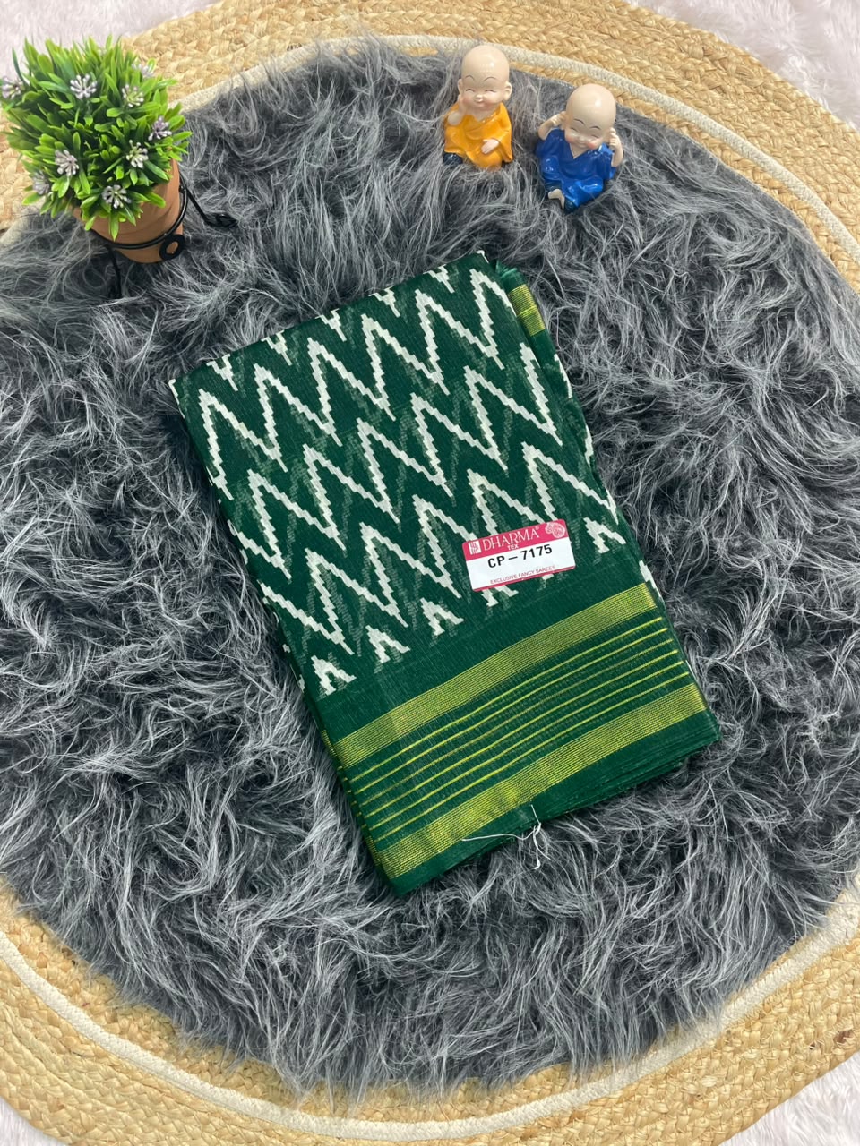 CP-7175 DOLA FABRIC SAREE WITH BEAUTIFUL PRINT WITH BLOUSE