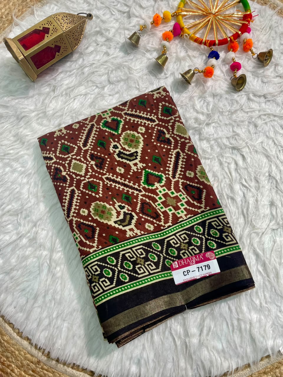 CP-7179  MAL COTTON FABRIC SAREE WITH BEAUTIFUL DESIGN WITH RICH PALLU DESIGN WITH BEAUTIFUL BORDER WITH BLOUSE