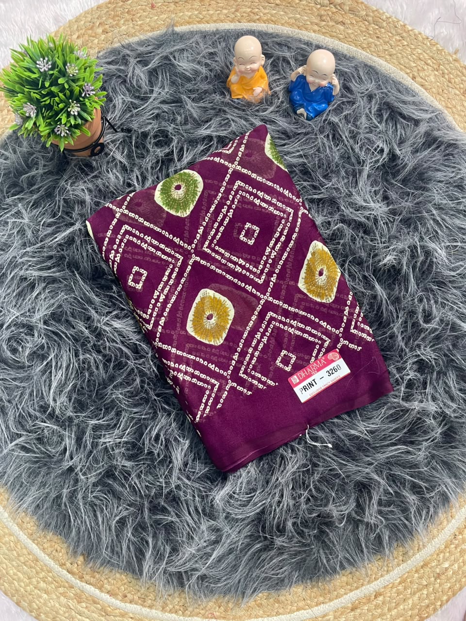 PRINT-3260 DUL MOSS FABRIC SAREE WITH BEAUTIFUL DESIGN WITH BEAUTIFUL PRINT WITH BLOUSE