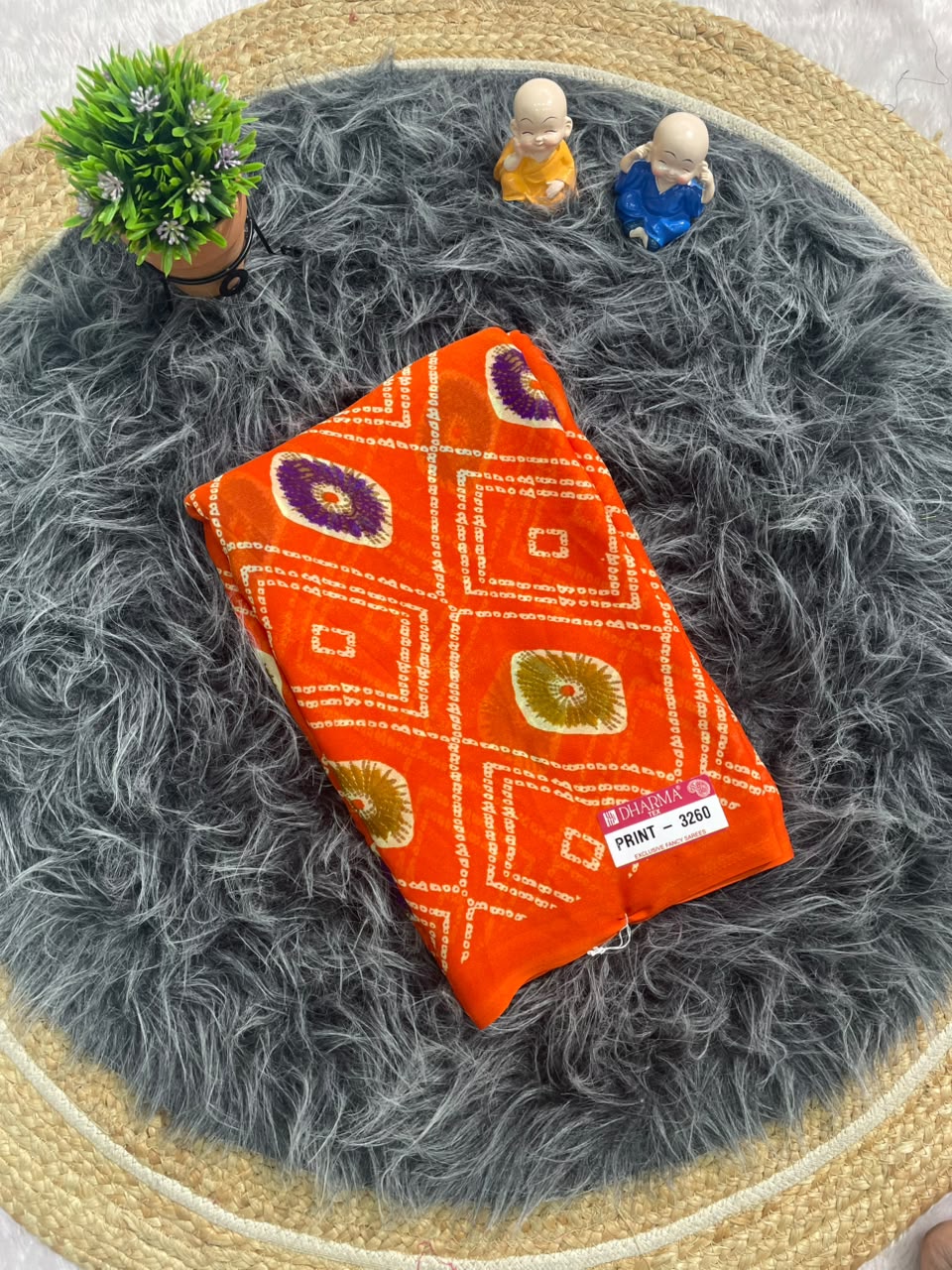 PRINT-3260 DUL MOSS FABRIC SAREE WITH BEAUTIFUL DESIGN WITH BEAUTIFUL PRINT WITH BLOUSE