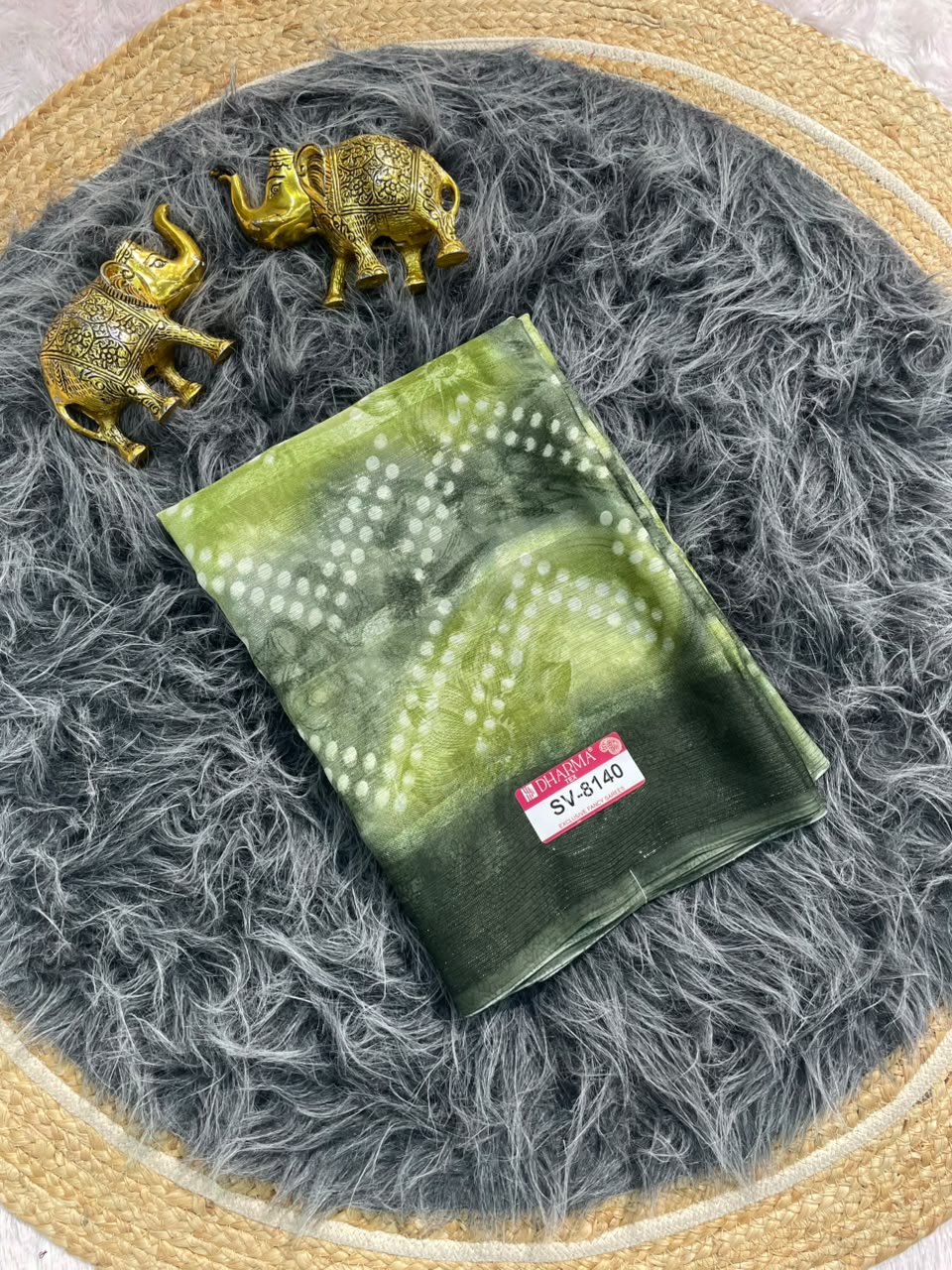SV-8140 PATTERN FABRIC SAREE WITH RICH PALLU WITH BEAUTIFUL PRINT WITH BLOUSE