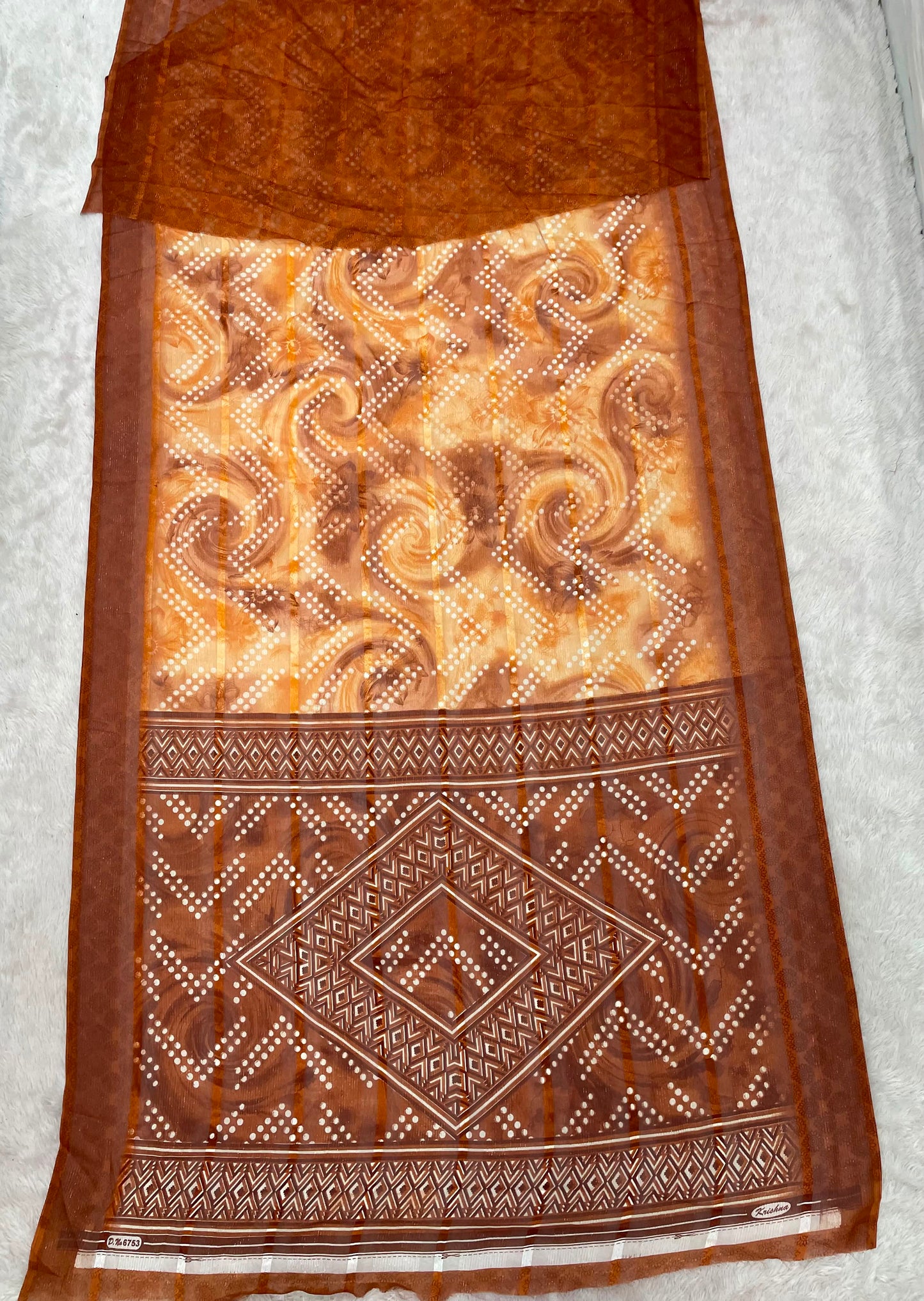 SV-8140 PATTERN FABRIC SAREE WITH RICH PALLU WITH BEAUTIFUL PRINT WITH BLOUSE
