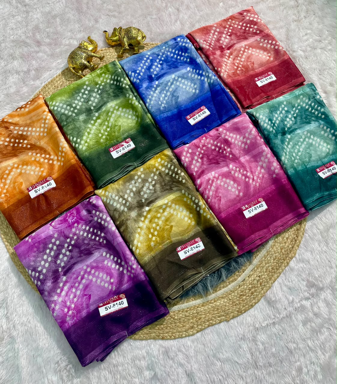 SV-8140 PATTERN FABRIC SAREE WITH RICH PALLU WITH BEAUTIFUL PRINT WITH BLOUSE