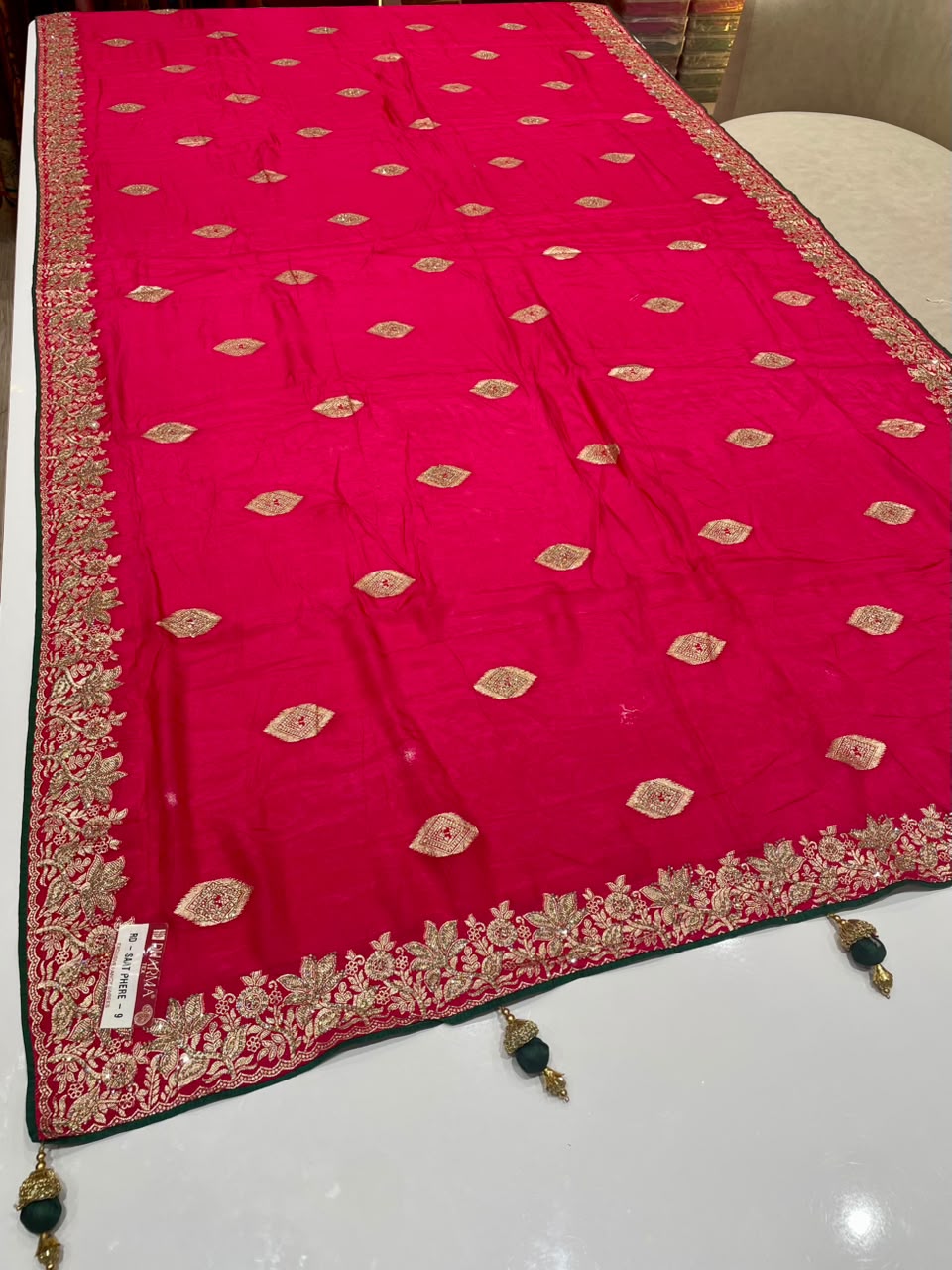 RD-SAAT PHERE-STAR  VISCOS SILK FABRIC SAREE WITH EMBROIDERY WORK WITH BEAUTIFUL DESIGN WITH PIPING AND LATKAN WUTH BLOUSE