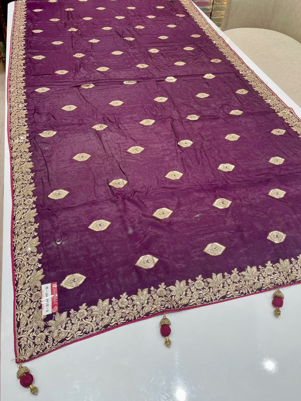 RD-SAAT PHERE-STAR  VISCOS SILK FABRIC SAREE WITH EMBROIDERY WORK WITH BEAUTIFUL DESIGN WITH PIPING AND LATKAN WUTH BLOUSE