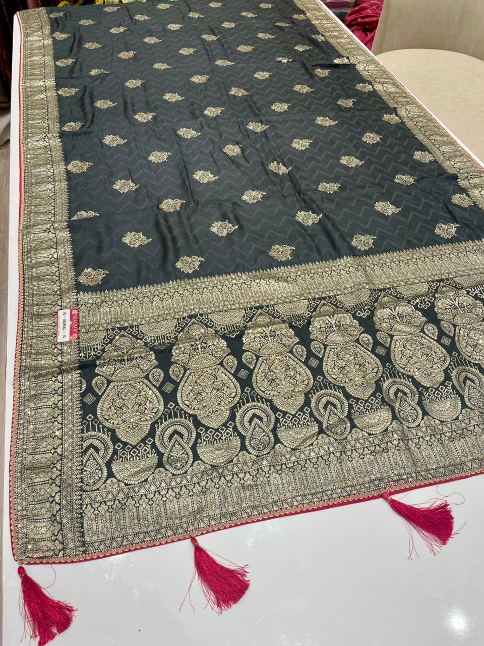 RD-ANARKALI-14 FANCY D DOLA SILK FABRIC SAREE WITH RICH PALLU DESIGN WITH BEAUTIFUL DESIGN WITH  PIPING AND LATKAN WITH BLOUSE
