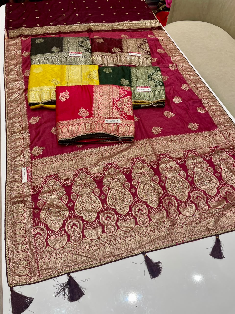 RD-ANARKALI-14 FANCY D DOLA SILK FABRIC SAREE WITH RICH PALLU DESIGN WITH BEAUTIFUL DESIGN WITH  PIPING AND LATKAN WITH BLOUSE