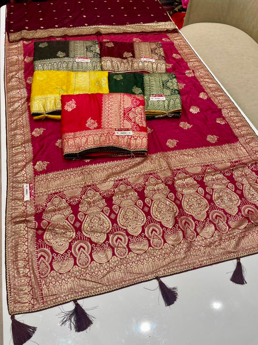 RD-ANARKALI-14 FANCY D DOLA SILK FABRIC SAREE WITH RICH PALLU DESIGN WITH BEAUTIFUL DESIGN WITH  PIPING AND LATKAN WITH BLOUSE