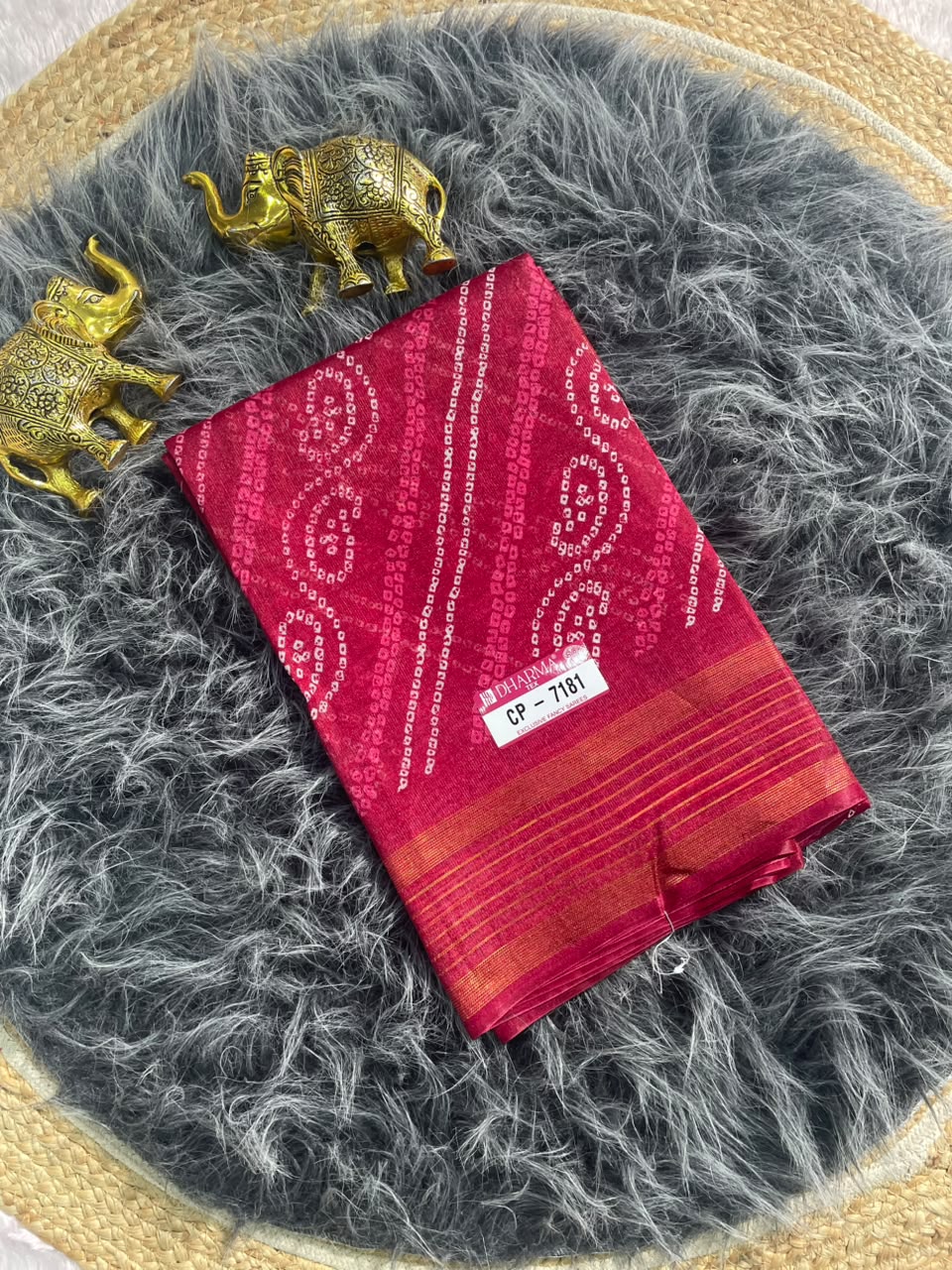 CP-7181 ZOMATO ZARI FABRIC SAREE WITH RICH PALLU DESIGN WITH BEAUTIFUL PRINT WITH BLOUSE