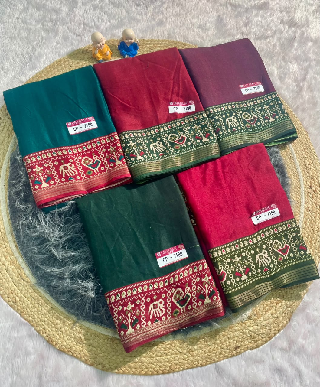 CP-7180 MAL COTTON FABRIC SAREE WITH RICH PALLU DESIGN WITH BEAUTIFUL PATOLA PRINT WITH BLOUSE