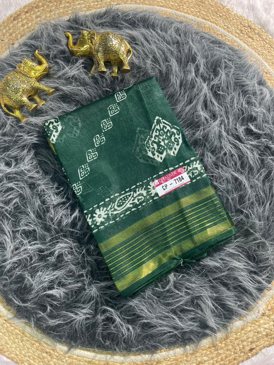 CP-7184 ZOMATO ZARI FABRIC SAREE WITH RICH PALLU DESIGN WITH BEAUTIFUL PRINT WITH BLOUSE