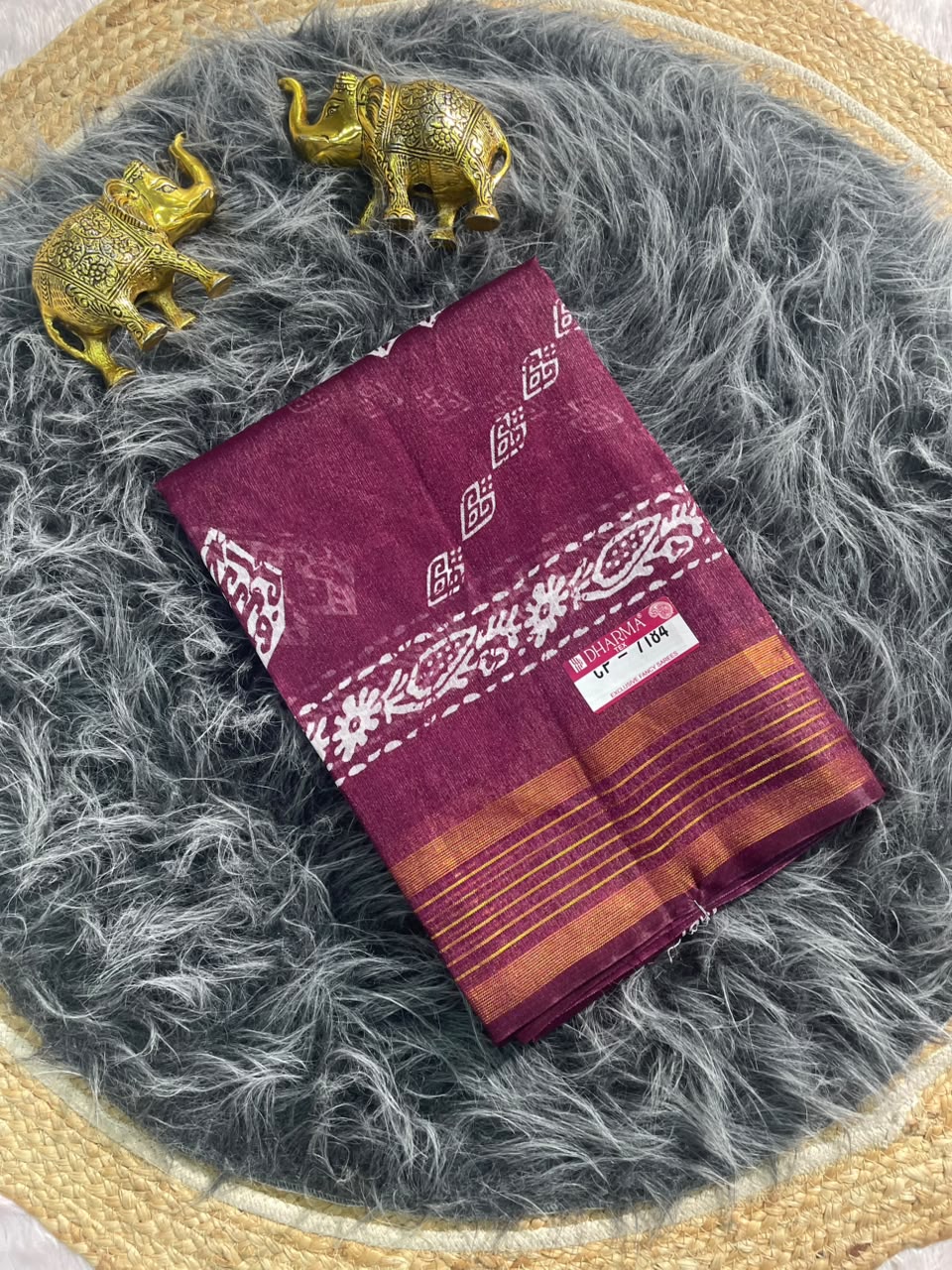 CP-7184 ZOMATO ZARI FABRIC SAREE WITH RICH PALLU DESIGN WITH BEAUTIFUL PRINT WITH BLOUSE