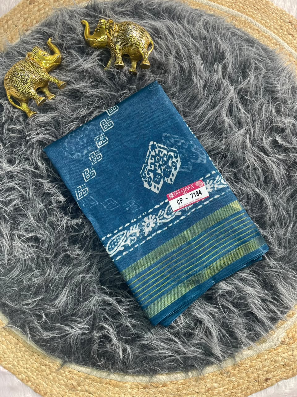 CP-7184 ZOMATO ZARI FABRIC SAREE WITH RICH PALLU DESIGN WITH BEAUTIFUL PRINT WITH BLOUSE
