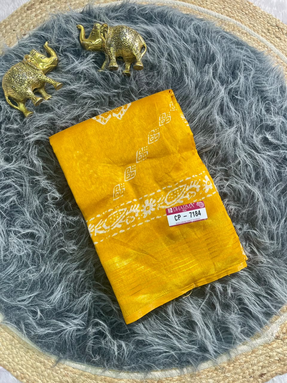 CP-7184 ZOMATO ZARI FABRIC SAREE WITH RICH PALLU DESIGN WITH BEAUTIFUL PRINT WITH BLOUSE