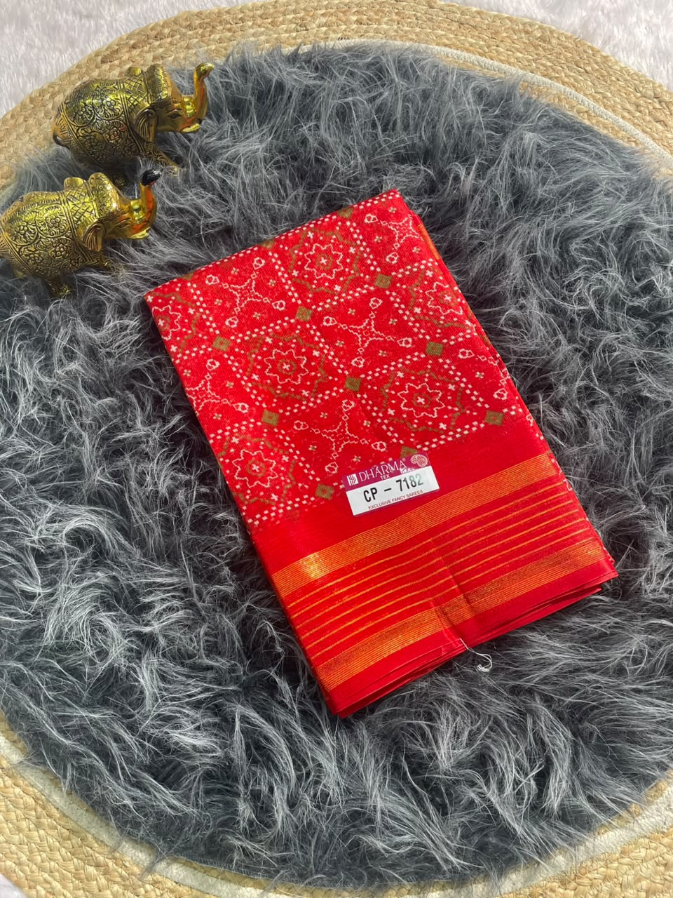 CP-7182  ZOMATO ZARI FABRIC SAREE WITH RICH PALLU DESIGN WITH BEAUTIFUL PRINT WITH BLOUSE