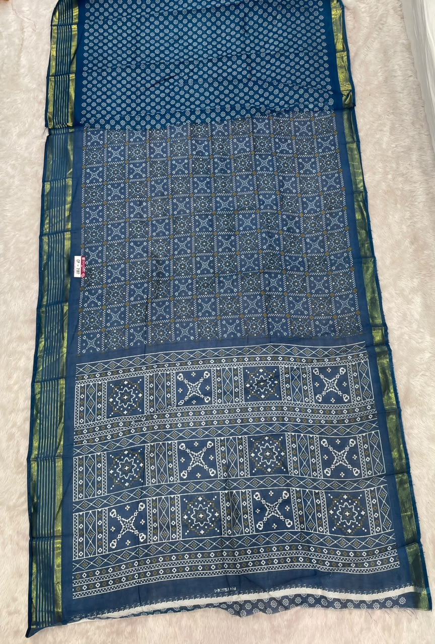 CP-7182  ZOMATO ZARI FABRIC SAREE WITH RICH PALLU DESIGN WITH BEAUTIFUL PRINT WITH BLOUSE