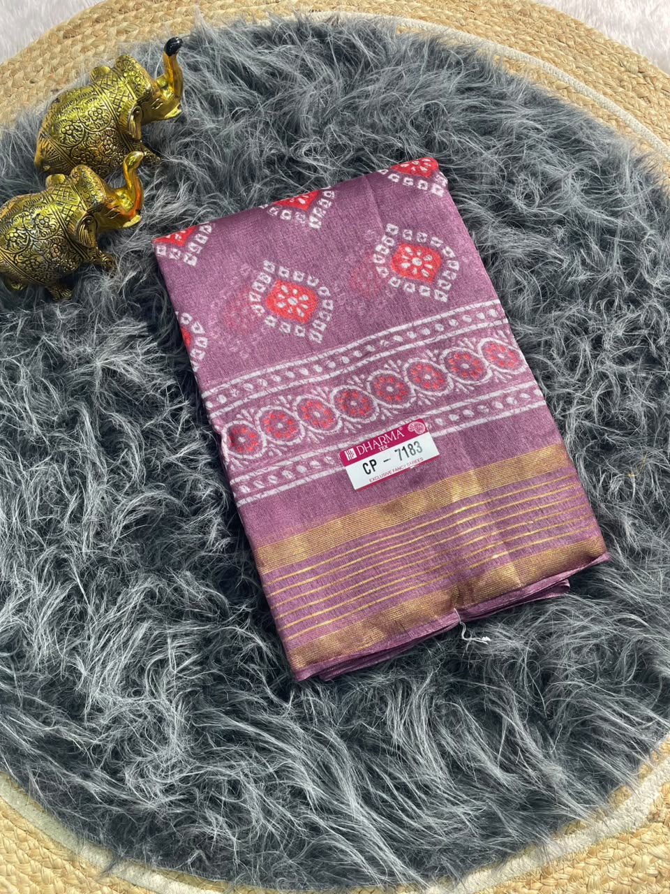CP-7183 ZOMATO ZARI FABRIC SAREE WITH RICH PALLU DESIGN WITH BEAUTIFUL PRINT WITH BLOUSE