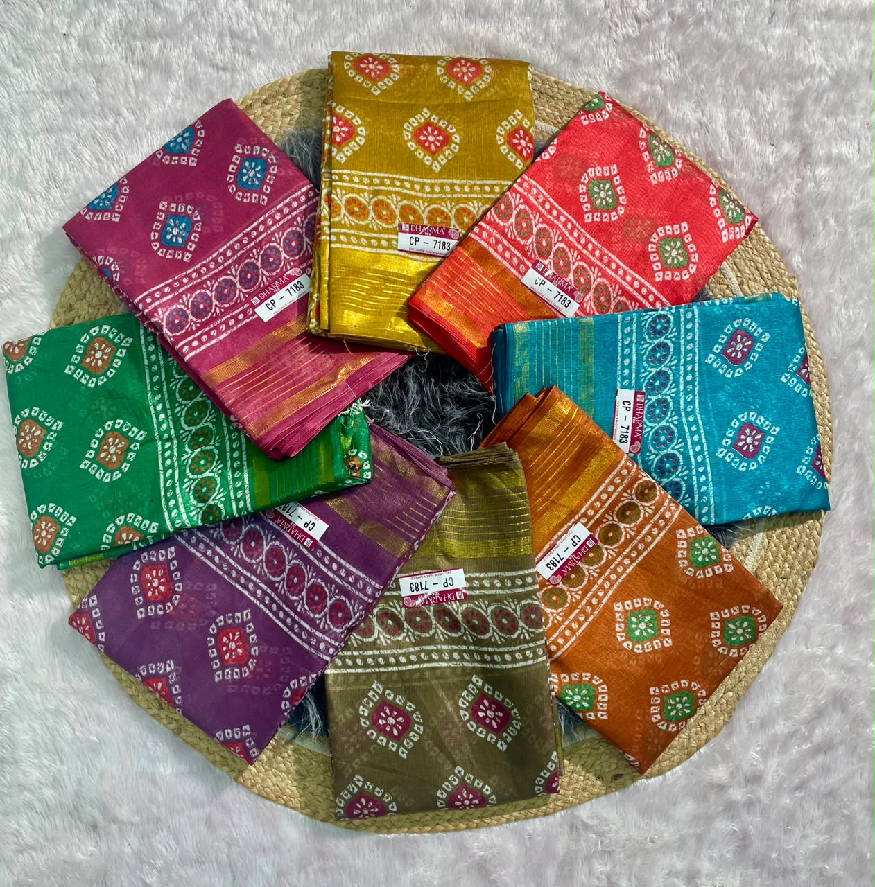 CP-7183 ZOMATO ZARI FABRIC SAREE WITH RICH PALLU DESIGN WITH BEAUTIFUL PRINT WITH BLOUSE