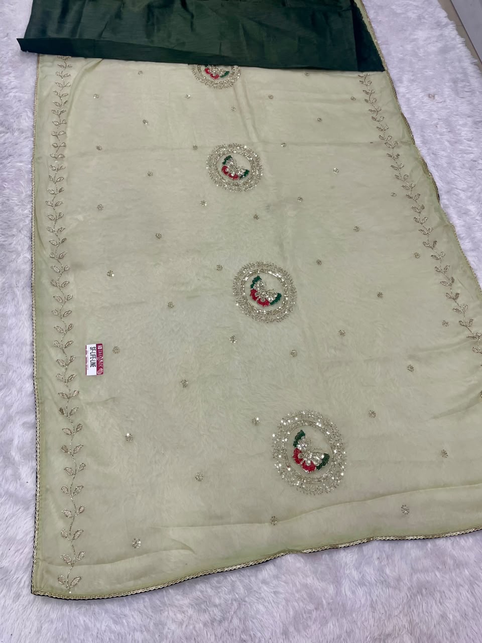 SF-LIFE-LINE STAR GEORGETTE FABRIC SAREE WITH BEAUTIFUL DESIGN WITH BEADS WORK SEQUENCE WORK WITH THREAD WORK WITH BLOUSE