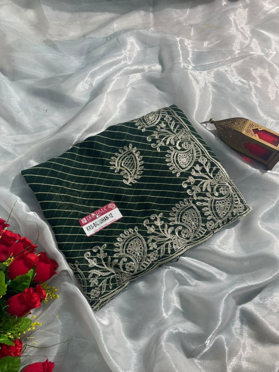 KAS-BANDHAN-12 WEIGHTLESS FABRIC SAREE WITH BEAUTIFUL LEHARIYA PRINT DESIGN WITH CUTWORK WITH BLOUSE
