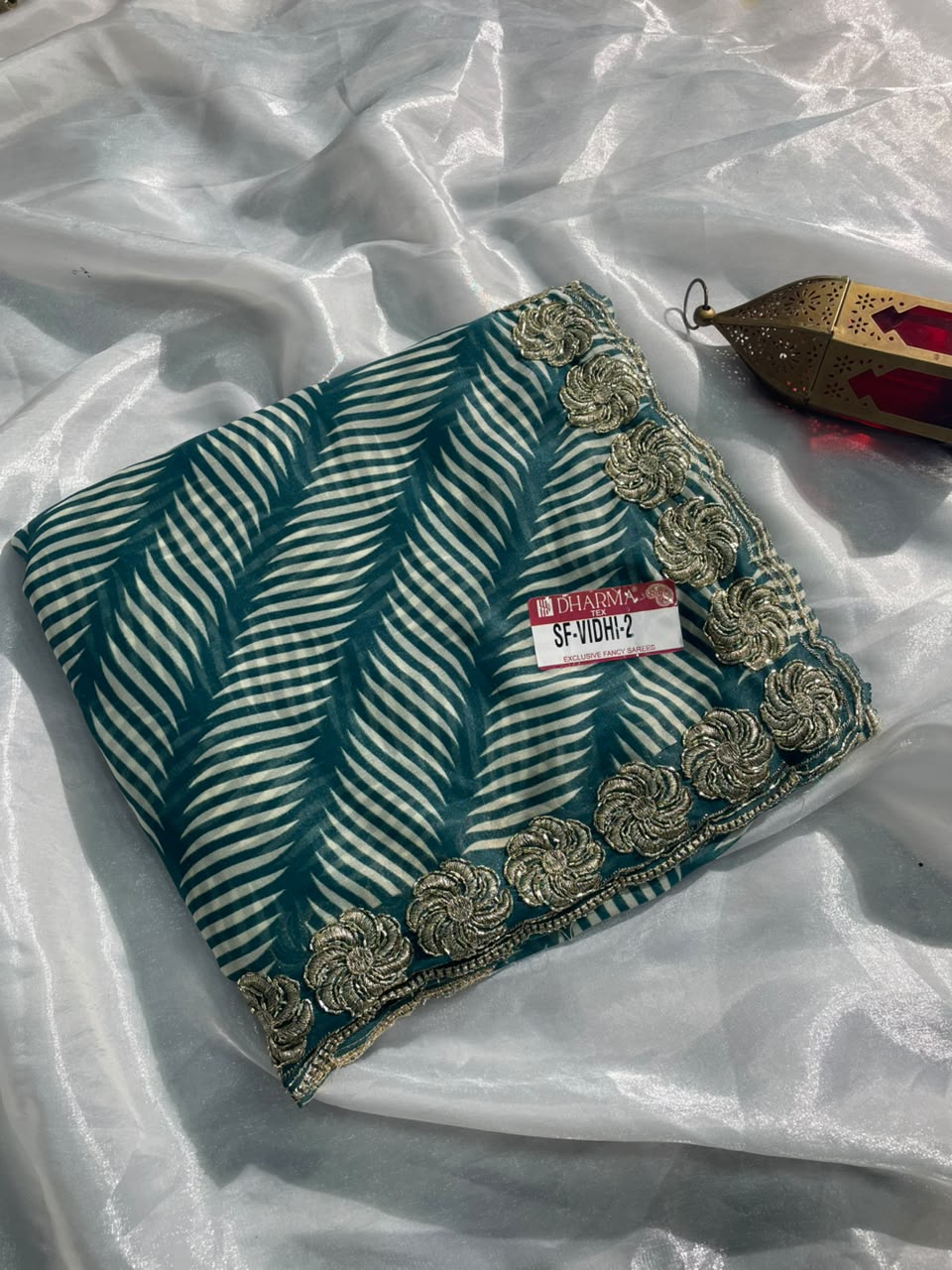 SF-VIDHI-2 WEIGHTLESS SAREE WITH LEHARIYA DESIGN WITH BEAUTIFUL DESIGN WITH EMBROIDERY WORK WITH CUTWORK WITH BLOUSE