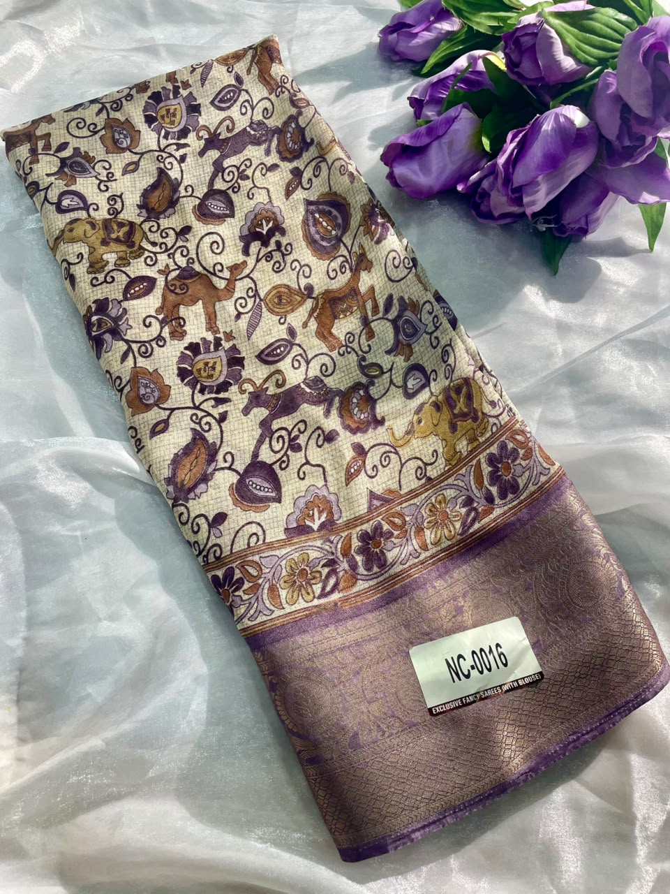 NC-0016 MUSKAN PATTA  SAREE WITH RICH PALLU DESIGN WITH BEAUTIFUL PRINT OPEN BODY WITH BLOUSE