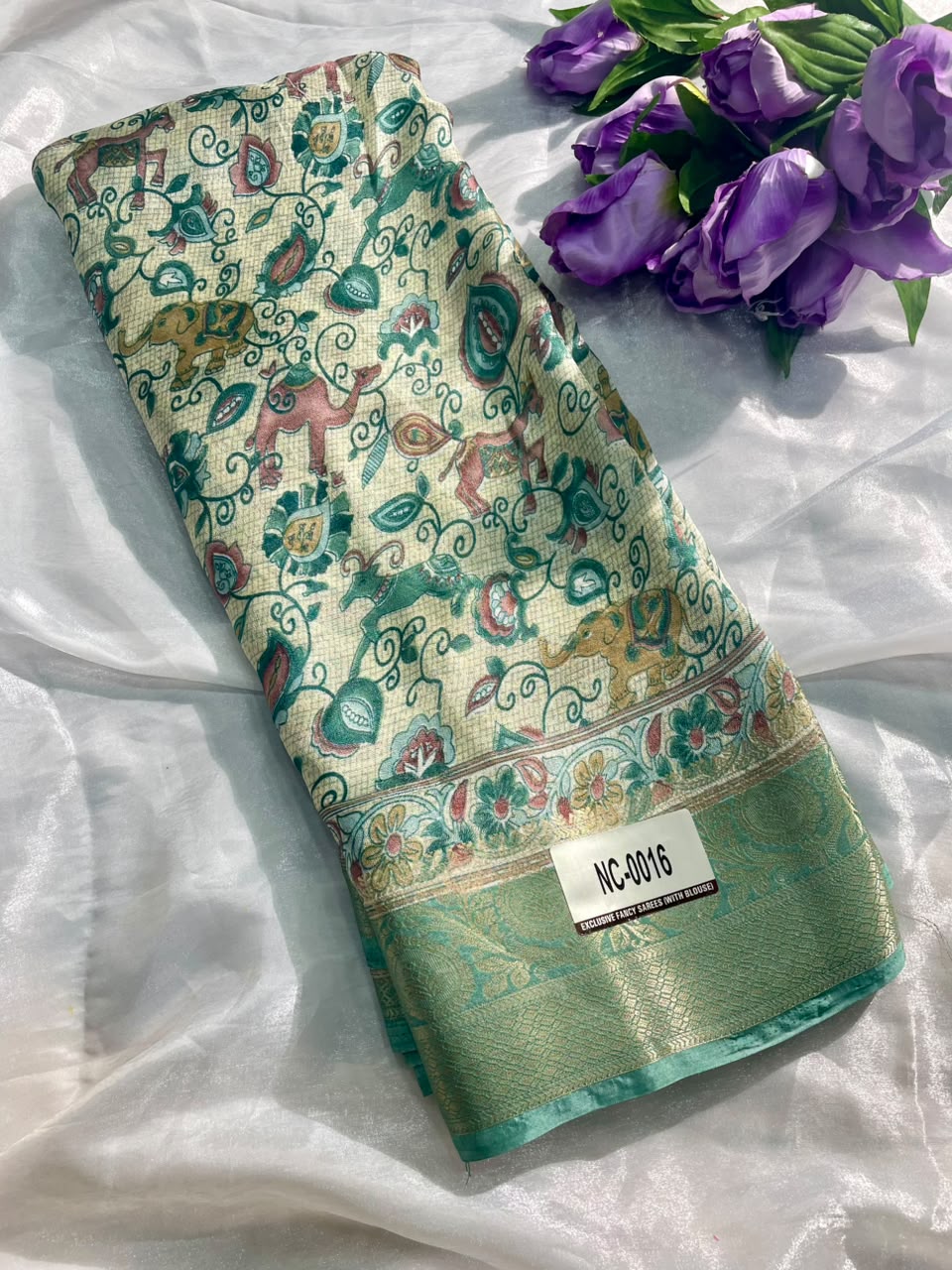 NC-0016 MUSKAN PATTA  SAREE WITH RICH PALLU DESIGN WITH BEAUTIFUL PRINT OPEN BODY WITH BLOUSE