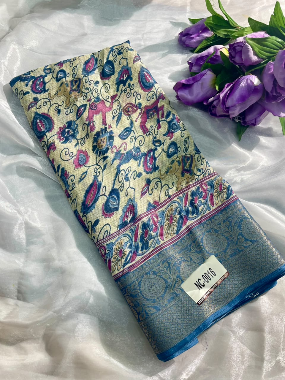NC-0016 MUSKAN PATTA  SAREE WITH RICH PALLU DESIGN WITH BEAUTIFUL PRINT OPEN BODY WITH BLOUSE